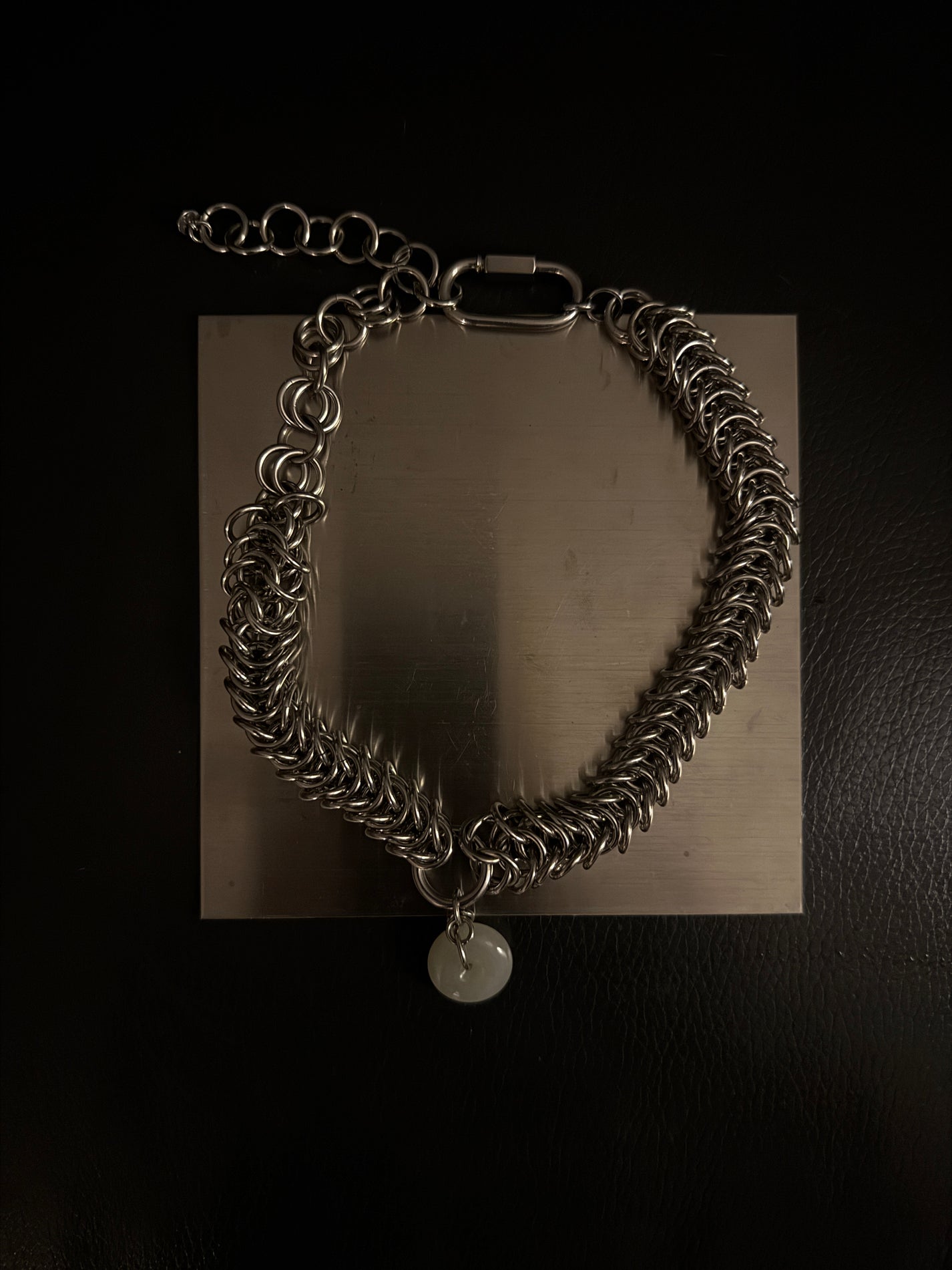 steel jade necklace