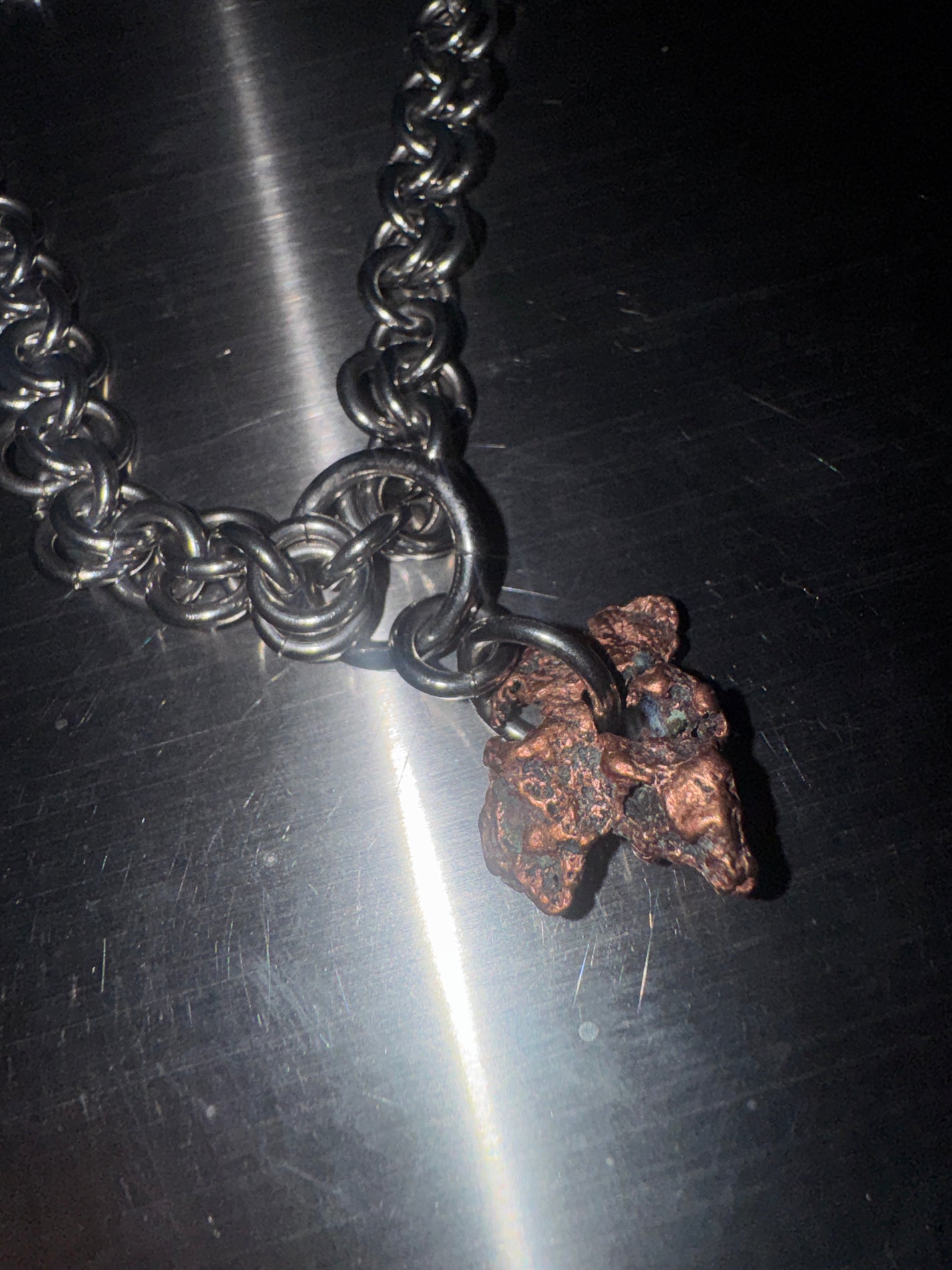 raw copper necklace